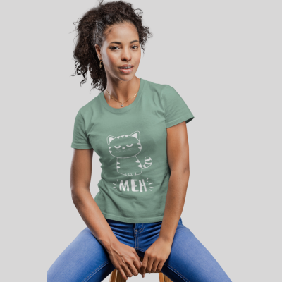 Meh Cat Graphic T-Shirt for Casual Days and Laid-Back Vibes