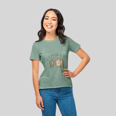 Summer Fun Cat T-Shirt for Warm Weather and Relaxed Vibes