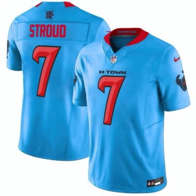 Houston Texans 7 C J Stroud Blue 2024 Vapor F U S E Limited Stitched Jersey